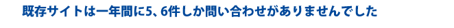 既存サイトは一年間に5、6件しか問い合わせがありませんでした