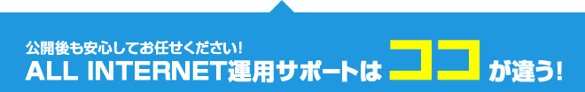 ALL INTERNET運用サポートはココが違う！